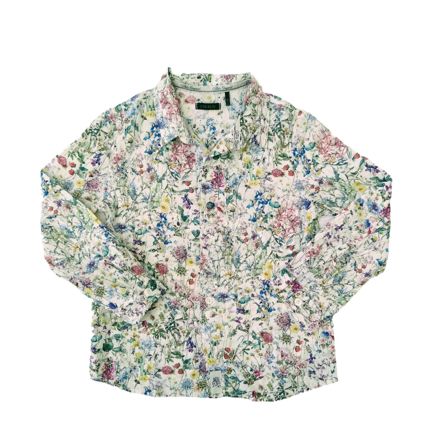 IKKS cotton floral shirt (white) - 3-4yrs