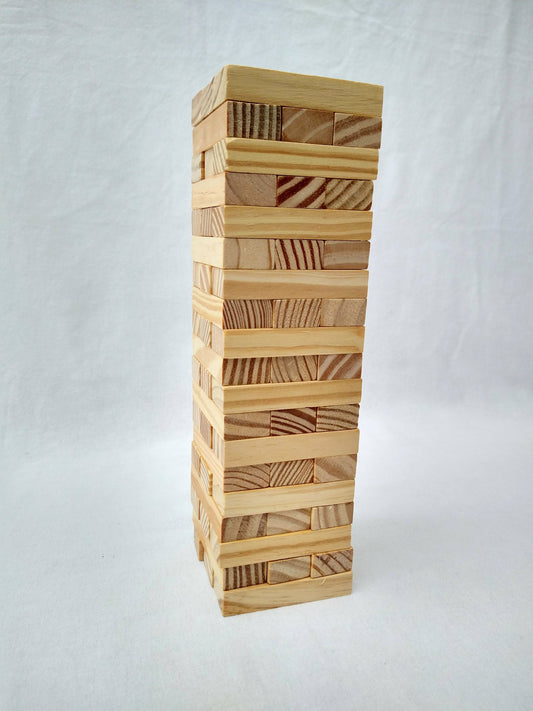 Wooden tumbling tower game