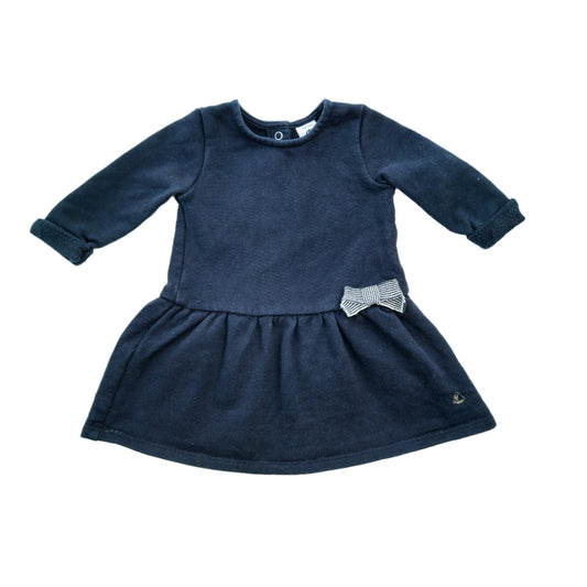 Petit Bateau navy dress - 6 mo